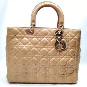 Dior Tan Quilted lady Dior Handbag in‎ excellent condition